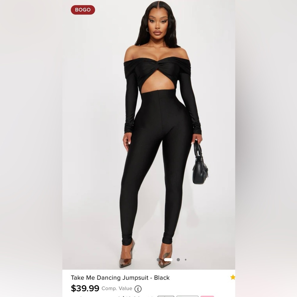 Fashion Nova Black Cut-Out Jumpsuit - Picture 5 of 9